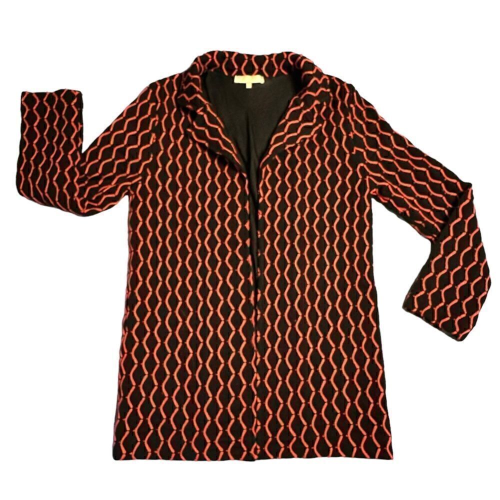 Knitss black and orange Morgan Virgin Wool Jersey knit jacket size Small